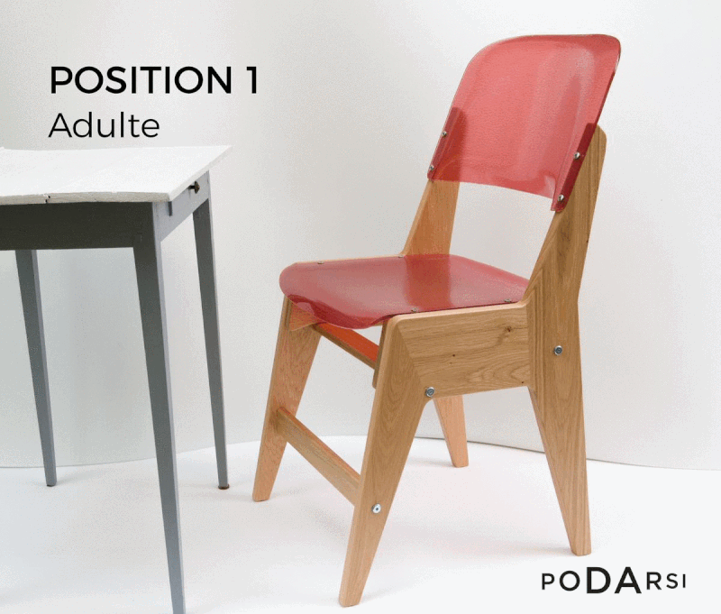 Notre chaise évolutive pour enfant et adulte se décline en 4 coloris et dans 5 positions